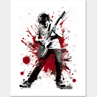 Ink Painting Guitarist Posters and Art